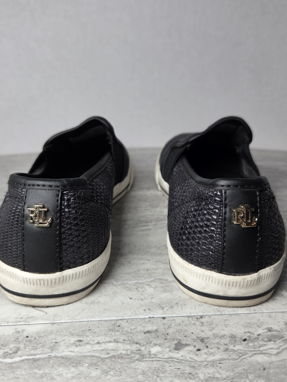 Ralph Lauren RL Black  Jinny Slip-On Sneakers